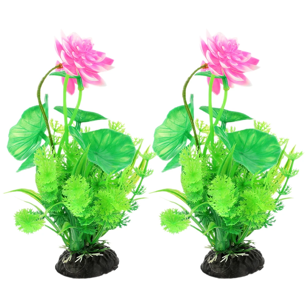 

2Pcs Fish Tank Decoration Plastic Aquarium Plants Realistic Betta Ornament Aquarium Supplies Aquatic Plants