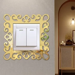 Self-Adhesive 3d Panels Wall Sticker Light Switch Cover Mirror Face Stickers on The Wall Home Room Decoration Photo Frame Shape
