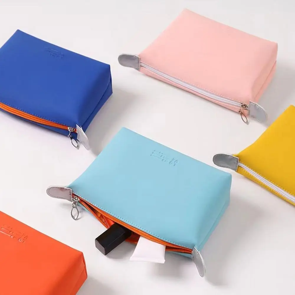 

Портативная косметичка из ПУ, большая вместительная водонепроницаемая сумка для макияжа, однотонная, удобная сумка для туалетных принадлежностей, для ванной