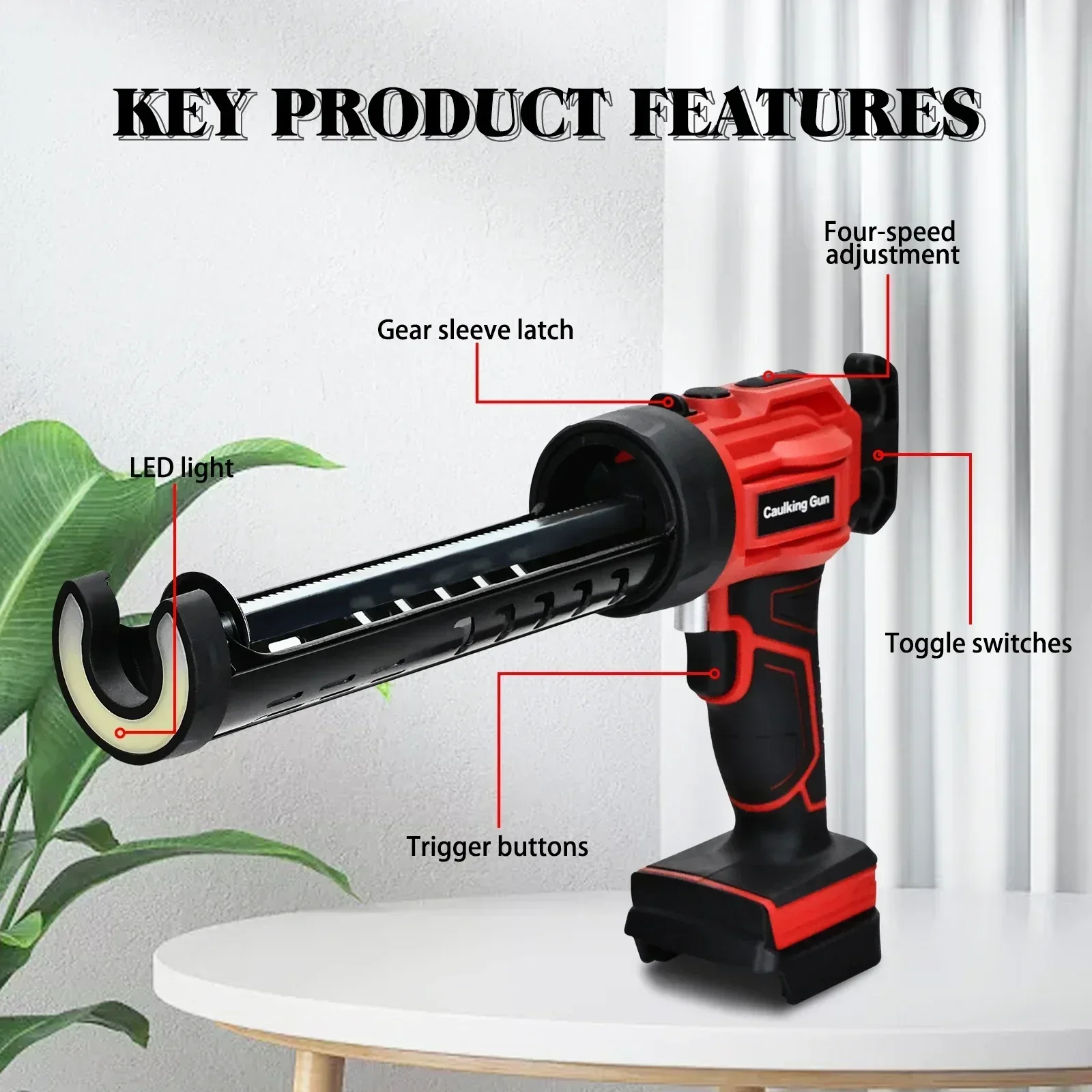 Cordless Glass Glue Gun for Milwaukee 18V Lithium Ion Battery Cement Glass Glue Electric Caulking Gun Glue Seal Sealant Tool