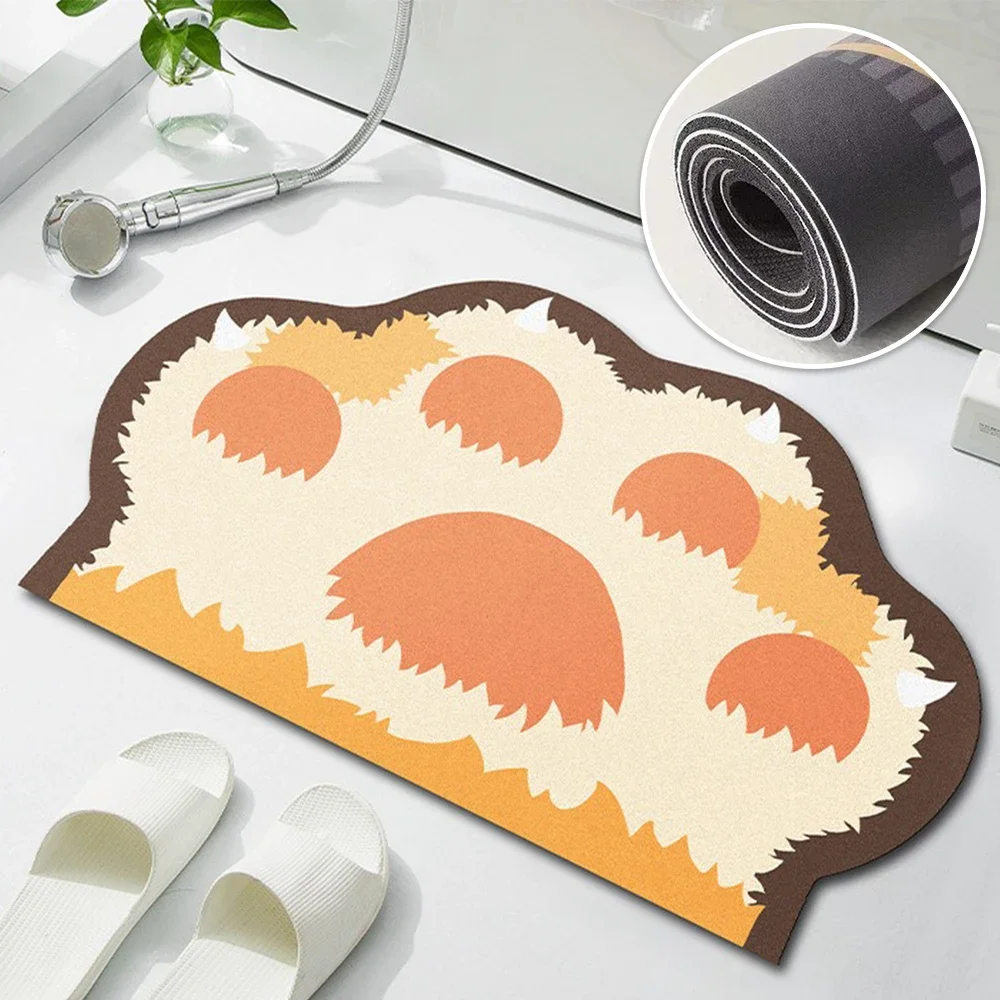 

1PC Diatom Mud Bathroom Super Absorbent Floor Mat Soft Bath Mat Cartoon Non-slip Mud Toilet Pad Non-Slip Pet Pad Alfombra Bonita