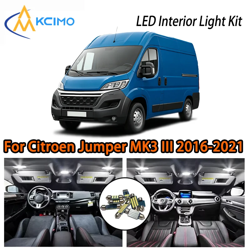 

LED Kit For Citroen Jumper MK3 III 2016-2021 Interior Lights, Two Colors Choice Super Bright White Ice blue