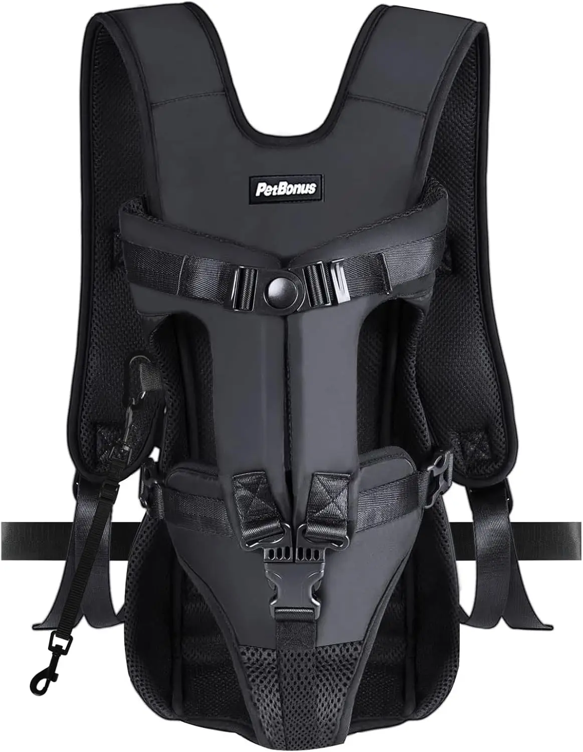 

Adjustable Dog Carrier Backpack, Legs Out Easy-Fit for Medium Small Dogs, Hands-Free Hiking Cycling Black M