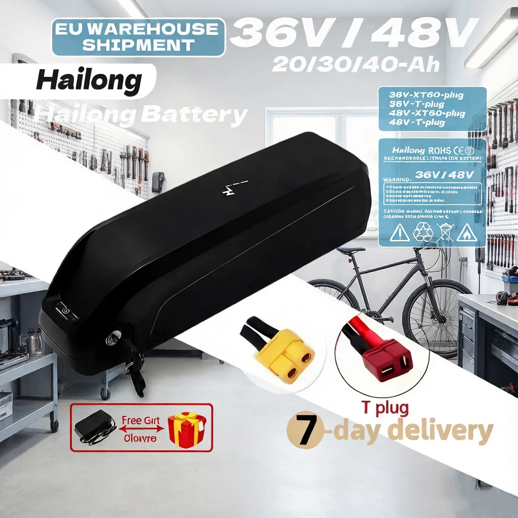Nouvelle batterie Hailong 48V de haute qualité 20Ah 30Ah 40Ah pour moteur Bafang BBS02 BBS03 BBSHD + BMS avec prise personnalisable