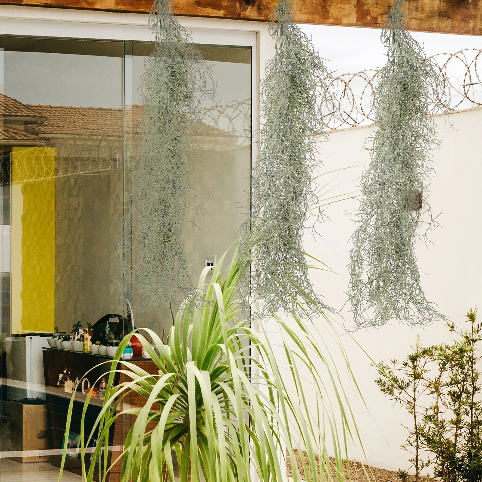 

Artificial Dried Flowers Hanging Moss Decor Deep Green Succulent Potted Plants Bonsai Landscaping Lichen decorative