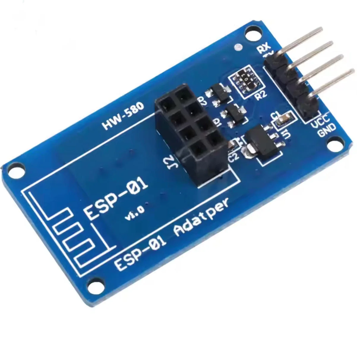 BS ESP8266 ESP-01 Serial WiFi Wireless Adapter Module 3.3V 5V Esp01 Breakout PCB Adapters Compatible For Arduino