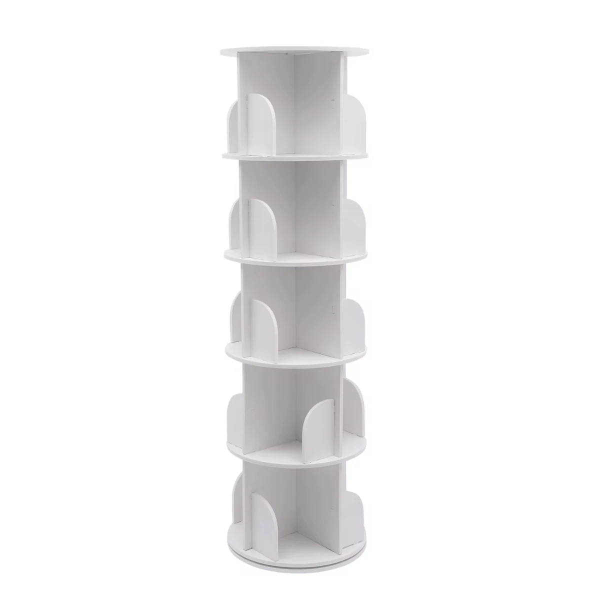 PVC Desktop Bookshelf Counter Bookcase Desktop Shelves 5 Tier ° Rotating Stackable Shelves Bookshelf Organizer  Decor Wall hook