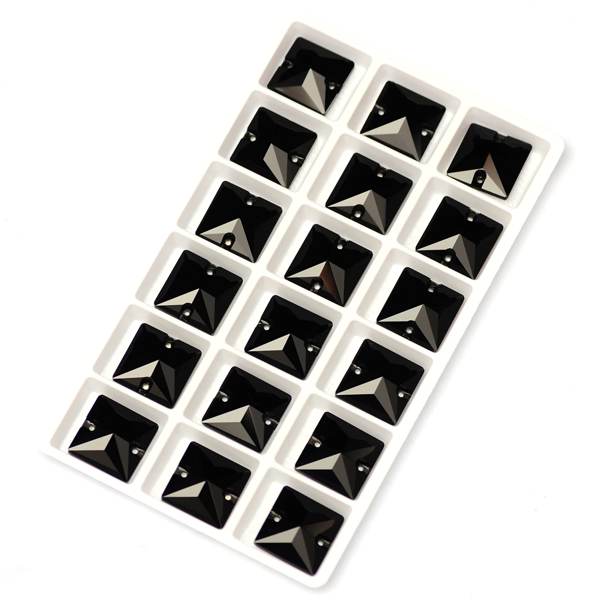 Black Jet Square Glass Crystal Strass Sew On Rhinestones Flatback Sew On Rhinestone For DIY Clothing Jewelry Garment Making