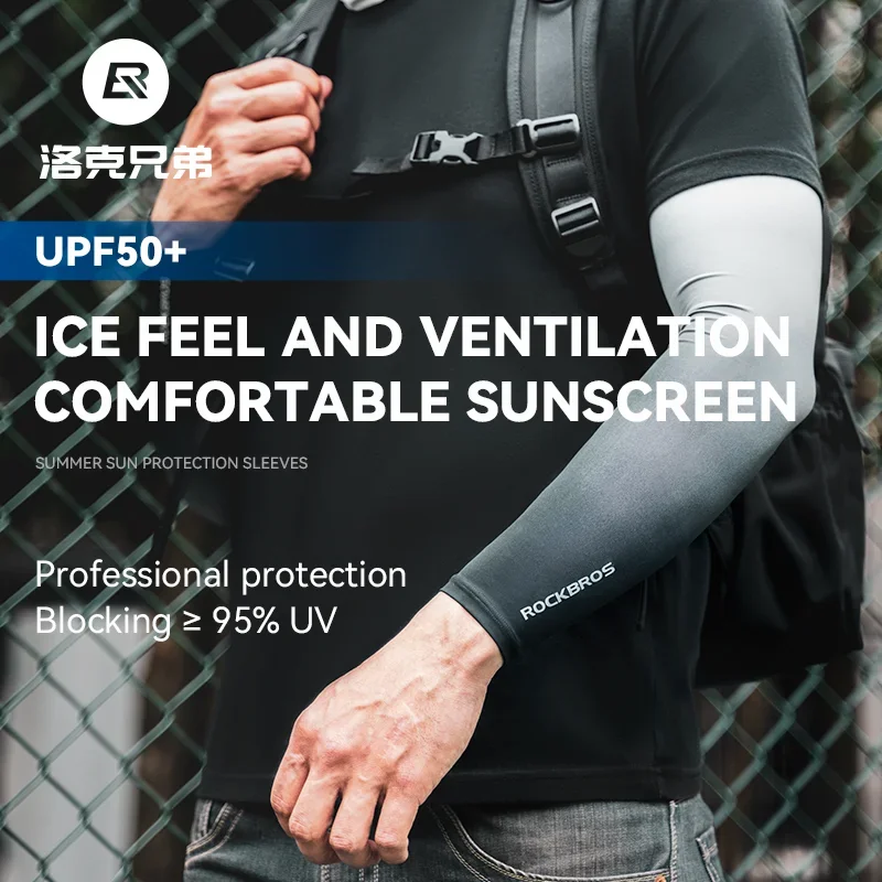 ROCKBROS-Manchons de bras de cyclisme Ice InjSports, couvre-bras, protection solaire UV, respirant, course en plein air, équipement de fitness