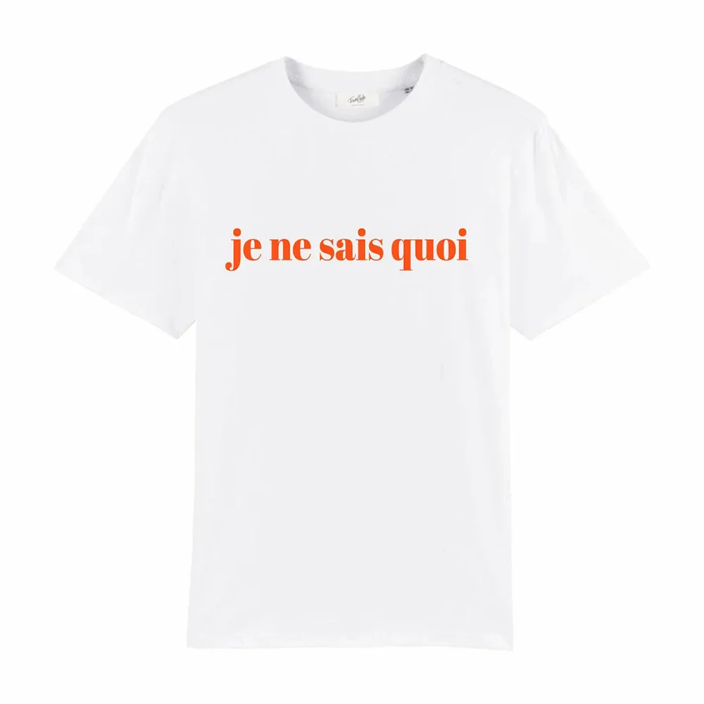 Je Ne Sais Quoi Retro Slogan French Graphic Tee Shirt Vintage Style White Loose Cotton Casual Tops Summer Elegant Women T Shirts