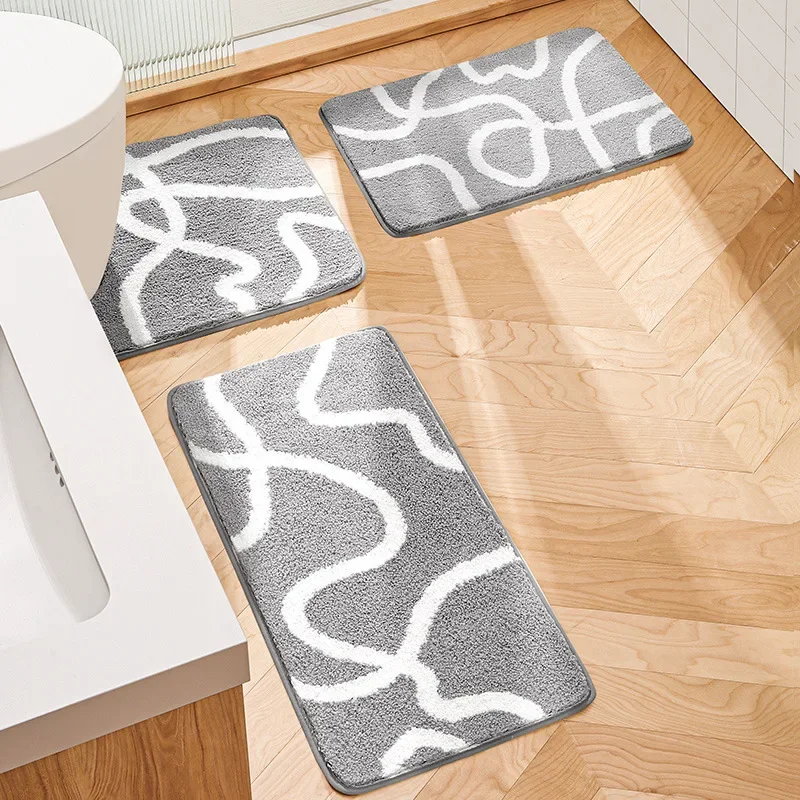 Modern Home Bathroom Floor Mat Set High Quality Bath Mat Shower Mat Entrance Door Mat Bedside Rug Kitchen Mat Non-slip Bath Mats