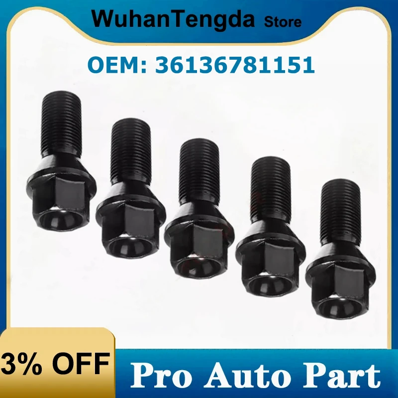 

5Pcs 36136781151 Wheel Lug Bolts Nut Black Steel Wheel for BMW X1 X2 X3 X4 X5 X6 E70 E71 F20 F25 320i M8 36136890324