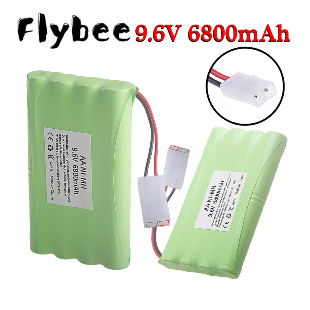 

Аккумулятор AA 9.6V 6800 мАч NI-MH для радиоуправляемых игрушек, грузовиков, автомобилей, танков, поездов, роботов, лодок, NiMH 9.6V, перезаряжаемый, с разъемом Tmaiya-2P