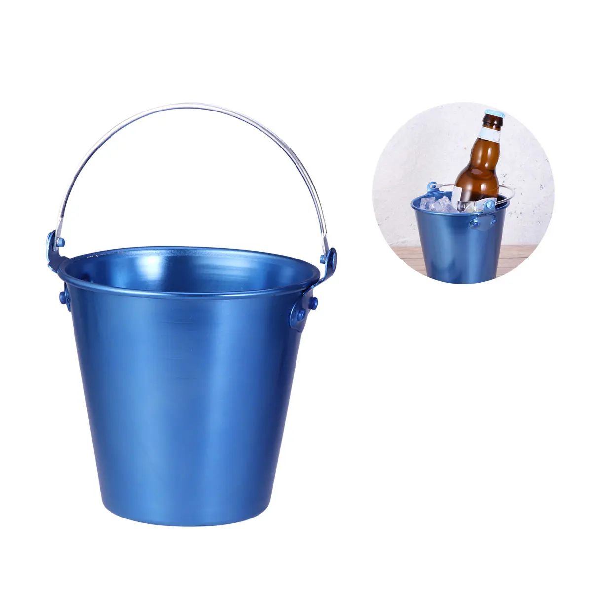

Small Ice Pellet With Handles For Party Bar Ktv Home Use Wine Bucket Aluminum Alloy Ice Container Large Capacity Drinks Cooler