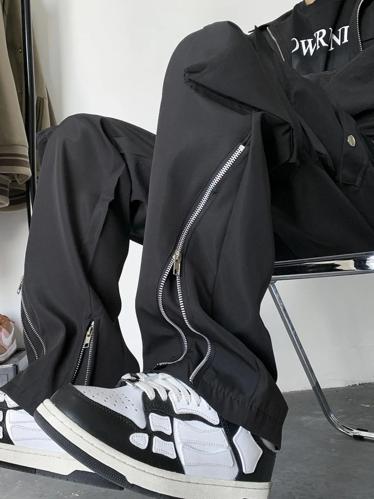 

Outdoor Waterproof Men's Workwear Trousers Spring Autumn High Street Functional Sle Zipper Logging Design Casual Pants