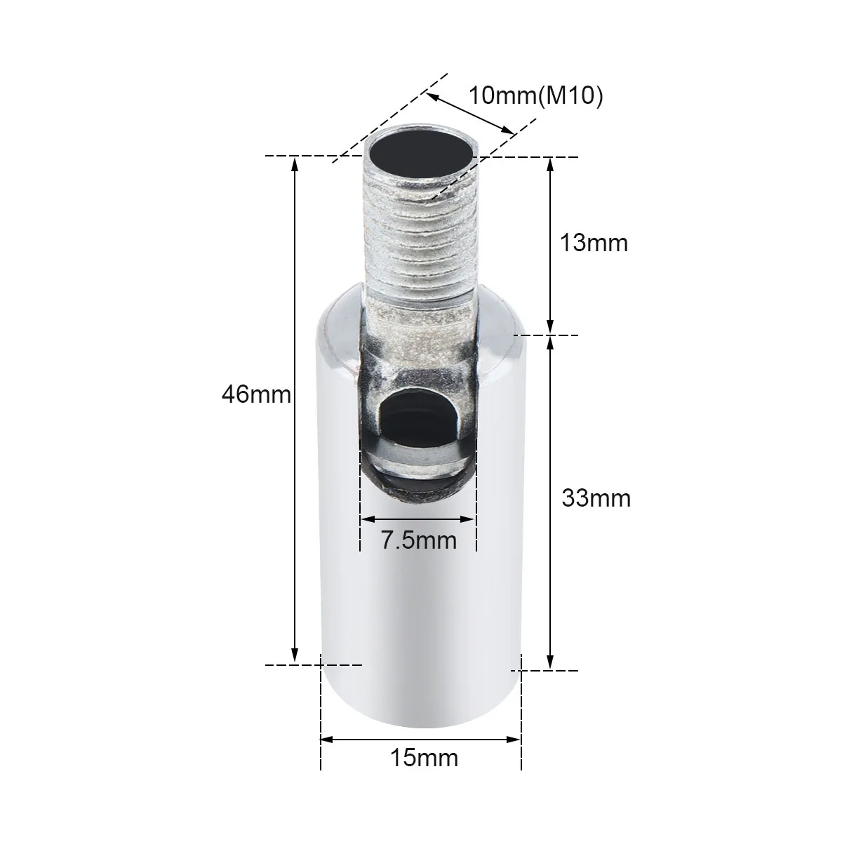 Imagem -02 - Universal Spotlight Joint Rod M10 Steering Joint Cabeça de Suporte Pólo Curto Dobradiça de Dente Externa Pcs