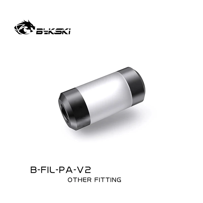 Bykski Double G1/4 Metal +Acrylic Filter Water System Dedicated Dual Spiral Pattern Brass Connector Computer Fitting B-FIL-PA-V2