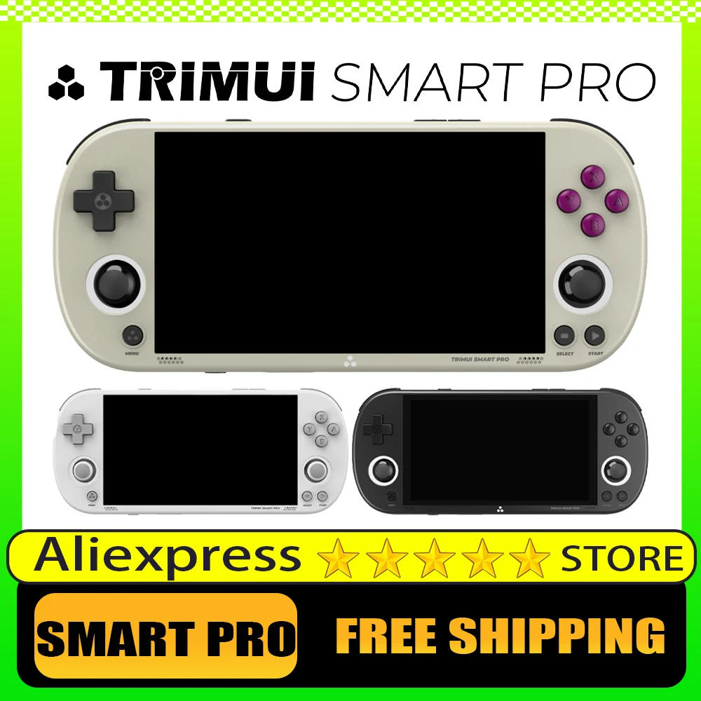 TRIMUI SMART PRO Handheld Game Console 4.96'' IPS Screen Portable Game Console Linux System RGB Lighting Video Game Player Gift