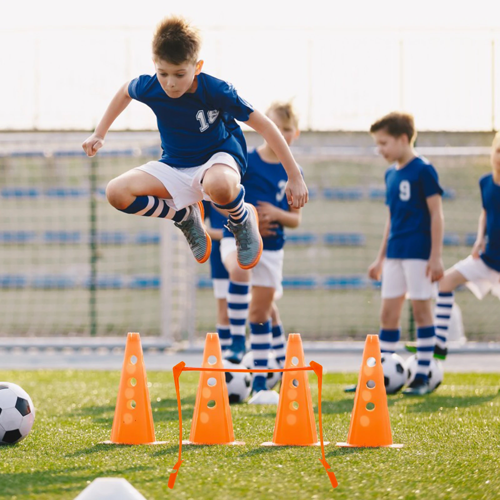 

Soccer Training Hurdles Stable Base Design Outdoor Practice Equipment Good Toughness Strong Durability Bright Colors High