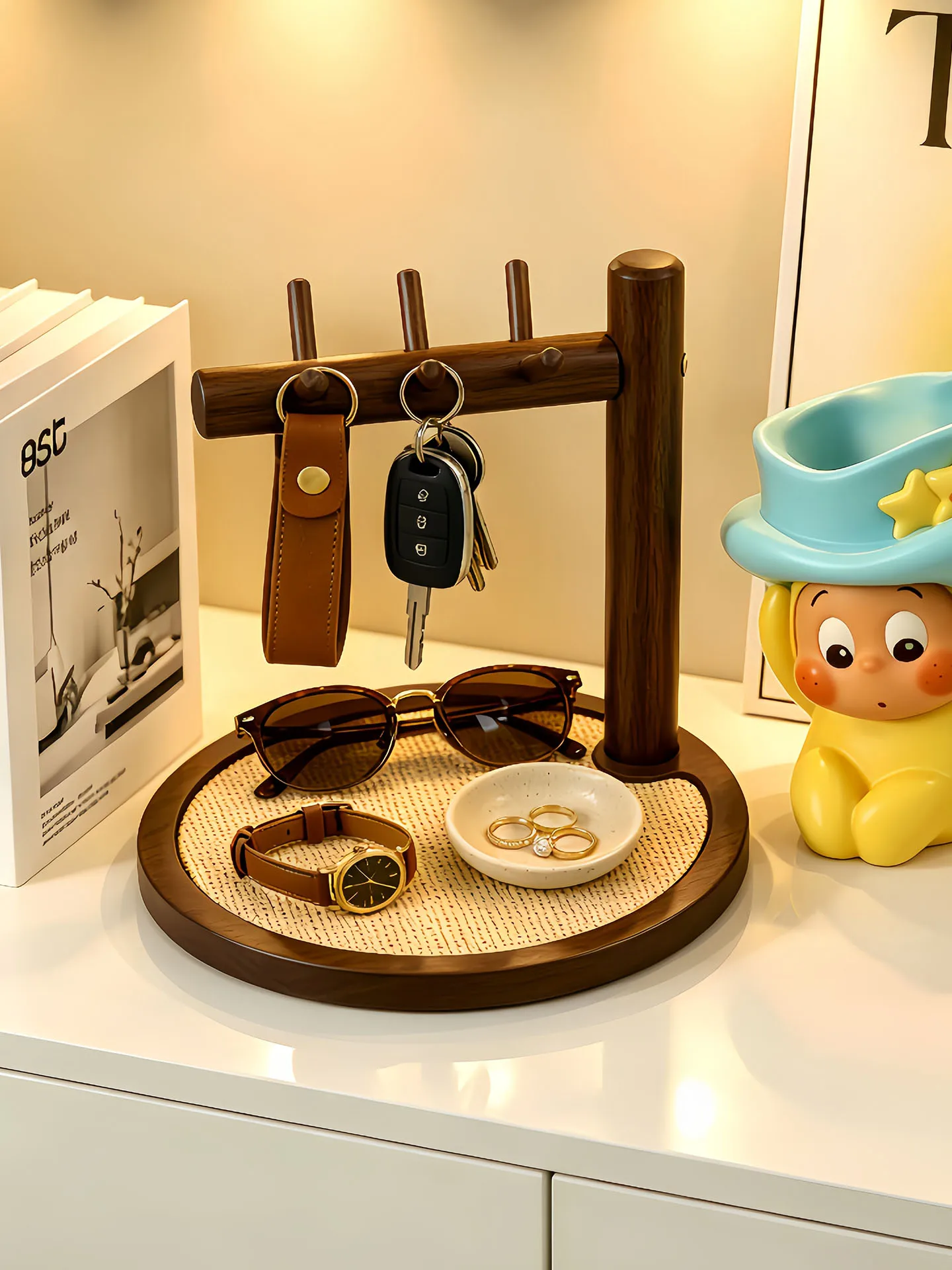 retro-style-wooden-key-storage-rack-entrance-hall-decorative-item-sunglasses-holder-incense-tray-jewelry-hanging-rack