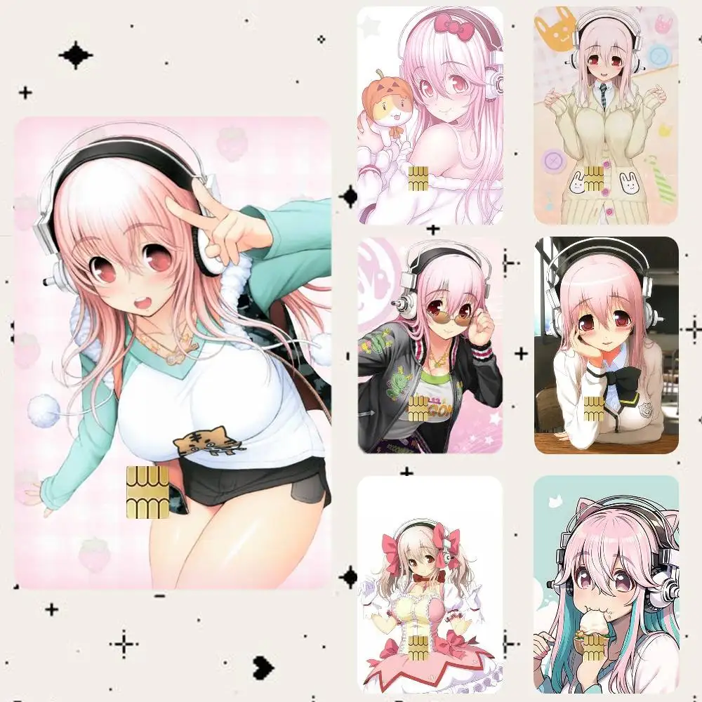 S-Super Cute S-Sonico HD Waterproof Card Skins Protective Stickers for Credit Bank Game Cards