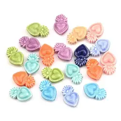 10PCS Heart Ceramic Beads Charm Loose Spacer Beads For Jewelry Making DIY Bracelet Necklace Accessories For Jewelry Accessory
