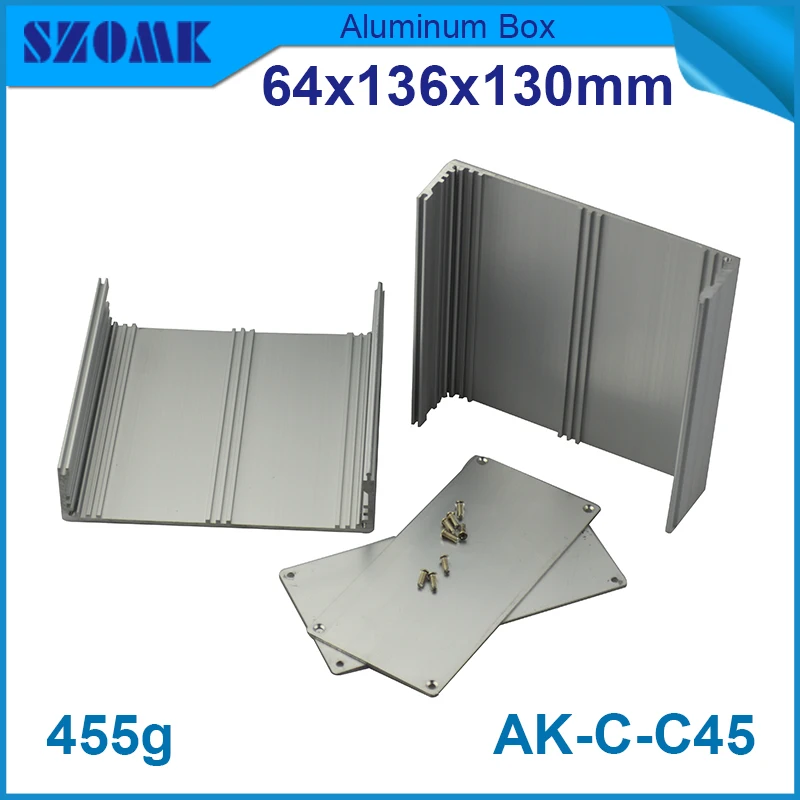 1Pcs 64*136*130mm amplifier chassis anodizing aluminum enclosure project box gps tracker aluminium extrusion distribution box