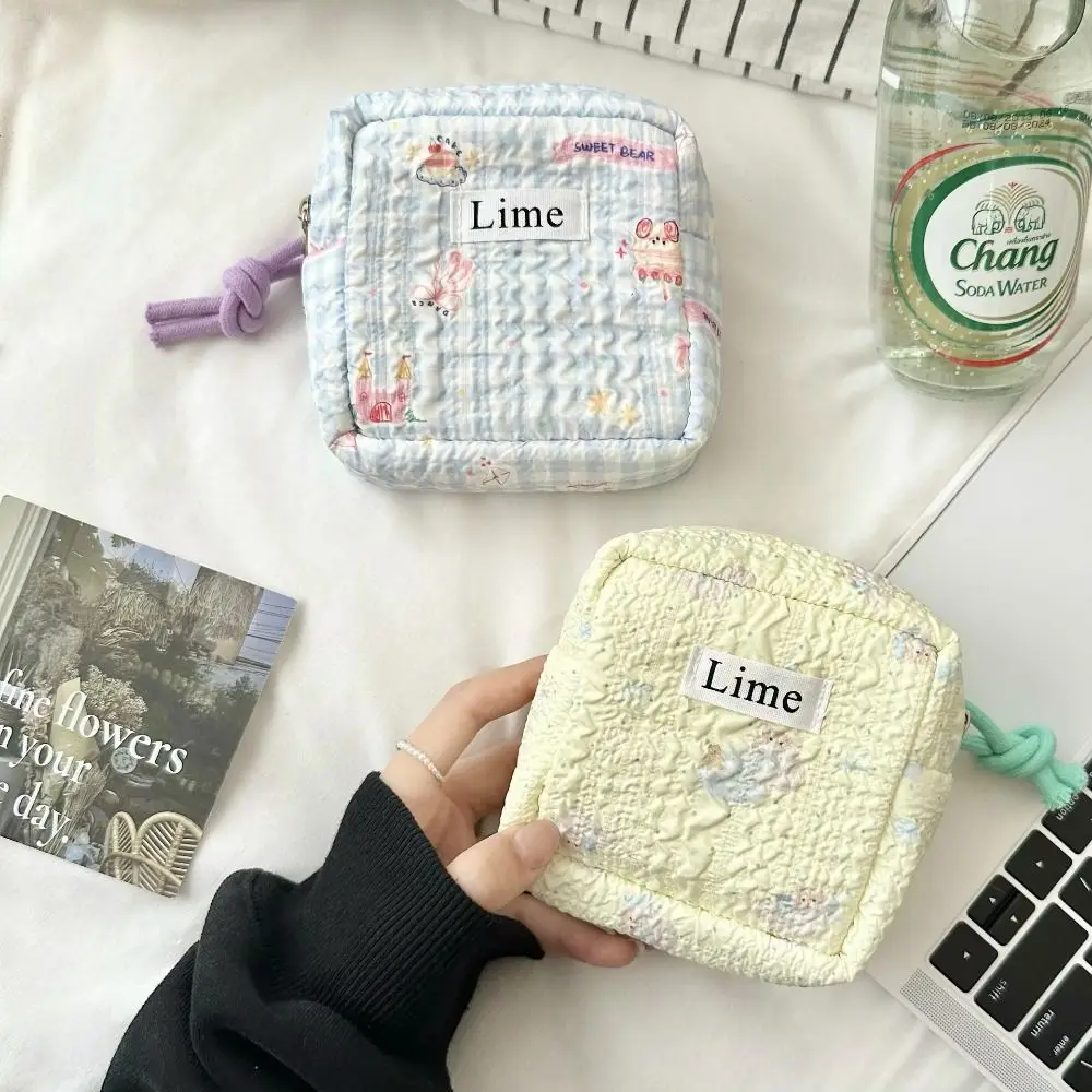 

New Kawaii Sanitary Napkin Storage Bag Cartoon Large Capacity Mini Coin Purse Portable Multifunctional Small Item Bag