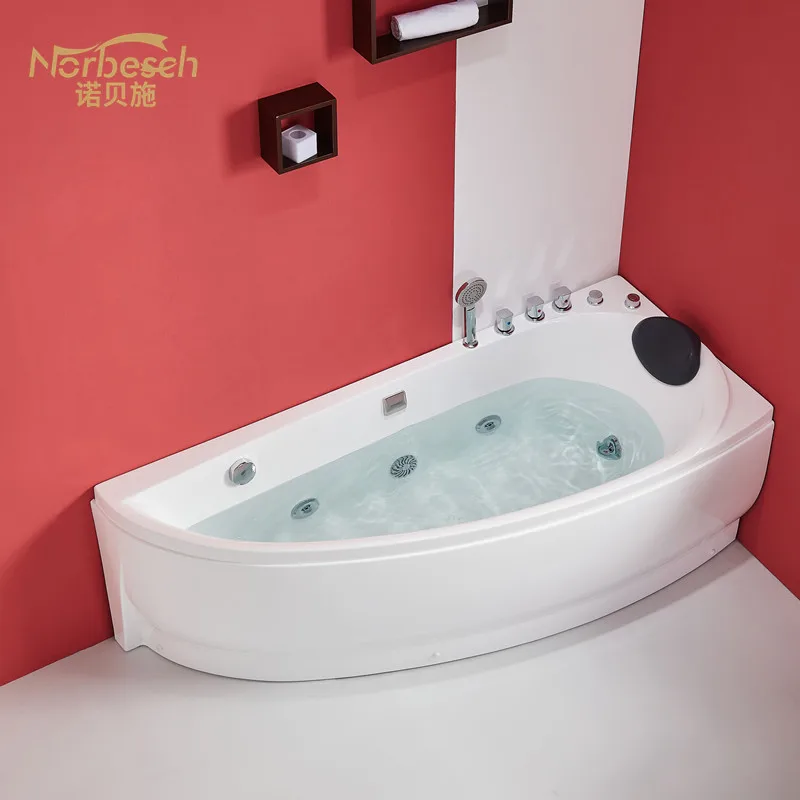 

Manufacturer Wholesale Small Apartment Massage Surfing Home Acrylic Bathtub, Curved Thermostatic Hotel Bathtub 1.3-1