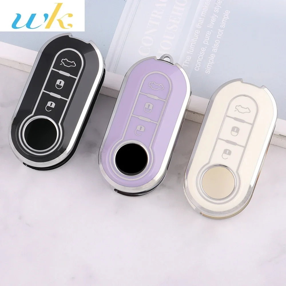 New TPU Car Flip Key Case Cover Shell For FIAT 500 Ducato Punto Panda Lancia Musa For Citroen Jumper Peugeot Boxer Accessories