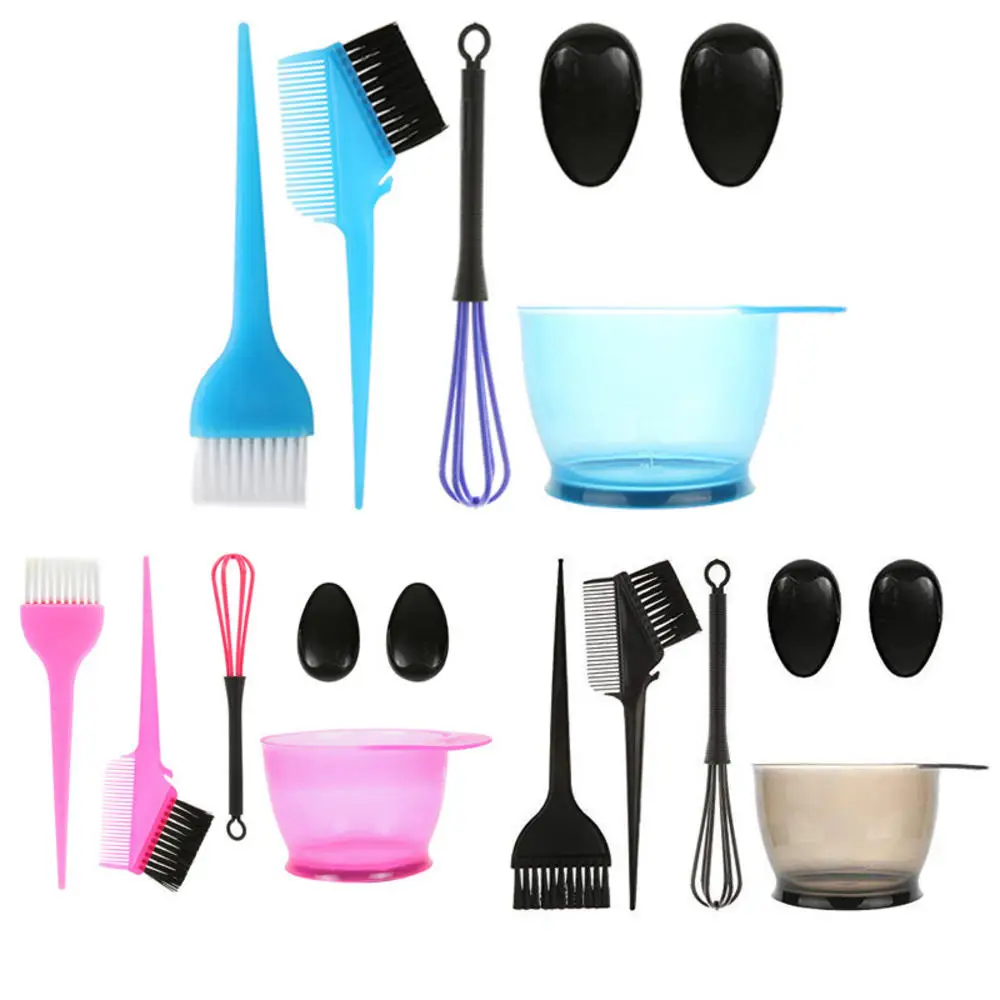 5PCS Hair Dye Color Brush Bowl Set with Ear Caps Dye Mixer Hair Tint Dying Coloring Applicator Hairdressing Styling Accessorie