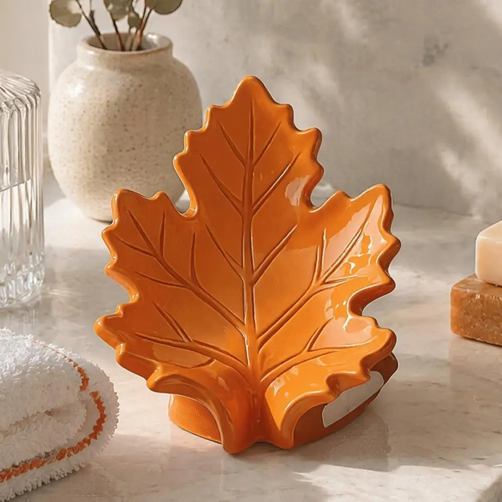 Resin Holder for Bathroom Simulated Maple Leaf Resin Dish Quick Drainage Laundry Holder Stylish Waterproof Decorative for Home
