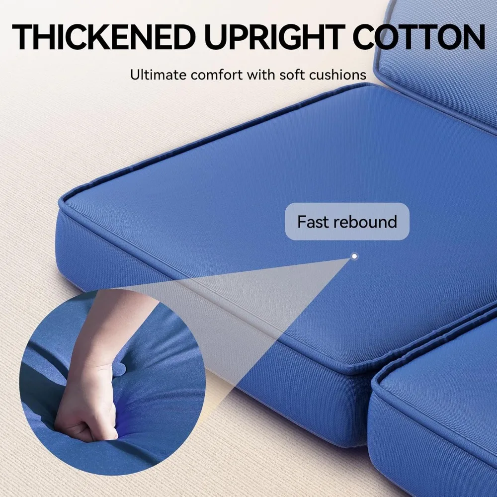 Cama de balanço para varanda externa de 3 lugares com almofada removível, cadeira de balanço para pátio com dossel ajustável, suporte resistente para exterior