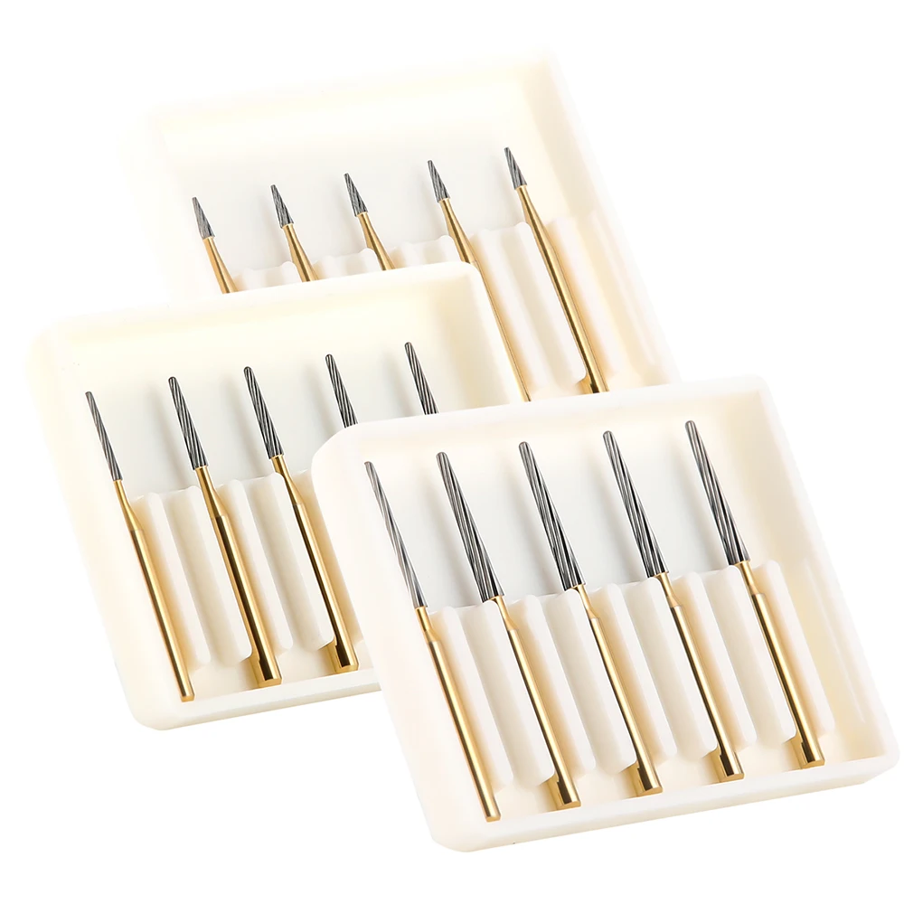 5 Stück/Box AZDENT Dentalbohrer, Hartmetallbohrer FG7114/FG7214/FG7714, Trimm- und Finish-Werkzeug für Hochgeschwindigkeits-Handstücke – Detail 1