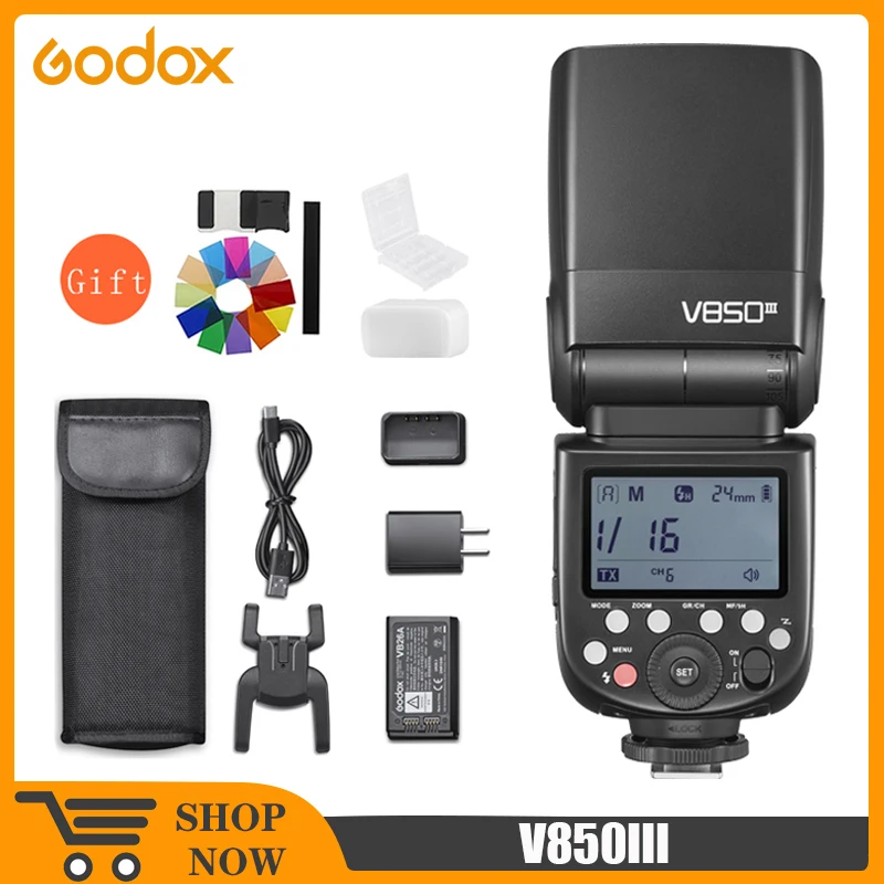 

Godox V850III speedlight Speedlite Flash 76W 2,4G GN60 Wireless X System li-ion Аккумулятор для Canon Nikon Sony Fuji Pentax Olympus