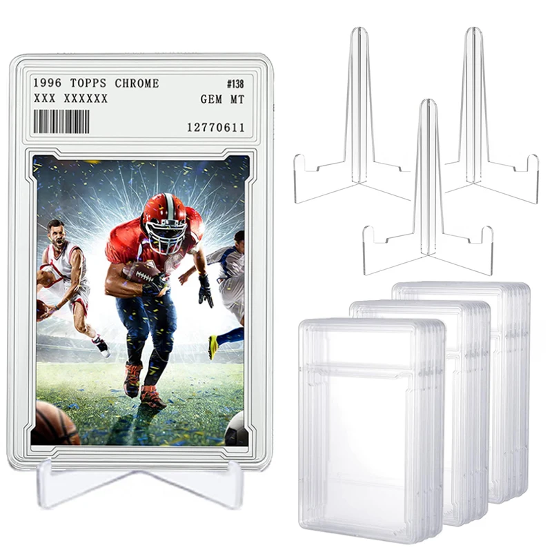 35PT Trading Cards Slab Label PSA Toy Baseball Star Card Stand Sleeves Protector Acrylic Plastic Game Grade PTCG Gift 90x65mm