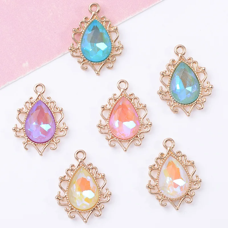 

100Pcs sets DIY handmade materials baroque hair accessories earrings multi-color mocha series water drop pendant with