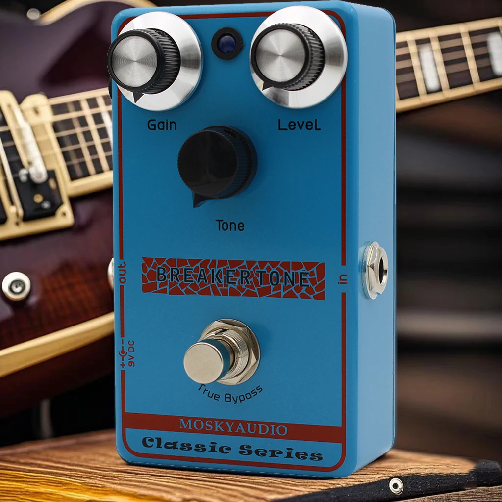 Mosky Breaker Tone Classic Blues Drive Pedal de efecto de guitarra True Bypass, Pedal de guitarra Overdrive de baja ganancia
