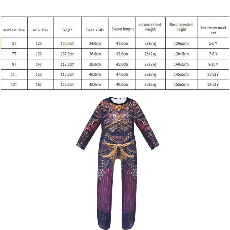 zz04zz12BlackMyth Wukong Kids Clothes Monkey King Cosplay Boys Halloween Carnival Performance Costume Girls Funny Jumpsuits+