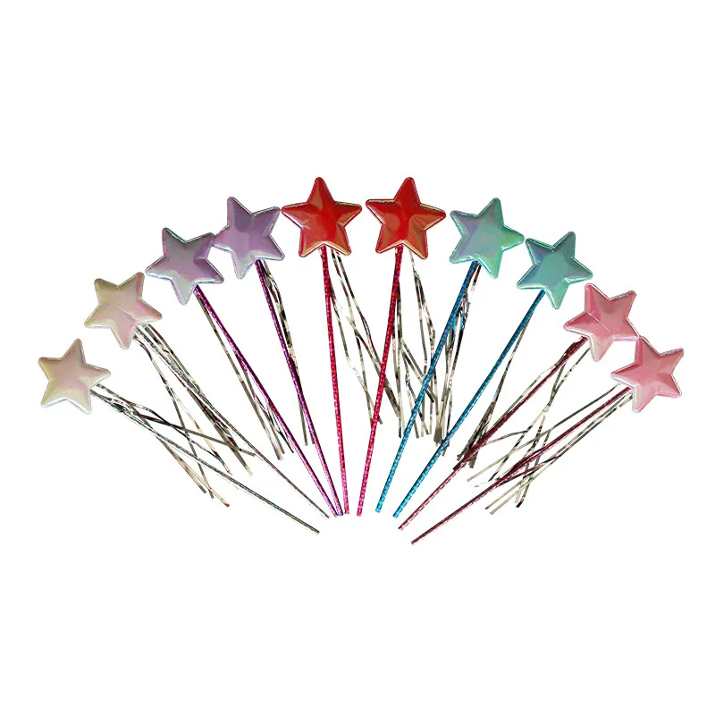 10pcs Star Magic Wand Angel Fairy Wands Sticks Rods Costume Cosplay Props Birthday   Gifts Party Favors  Wedding Festival