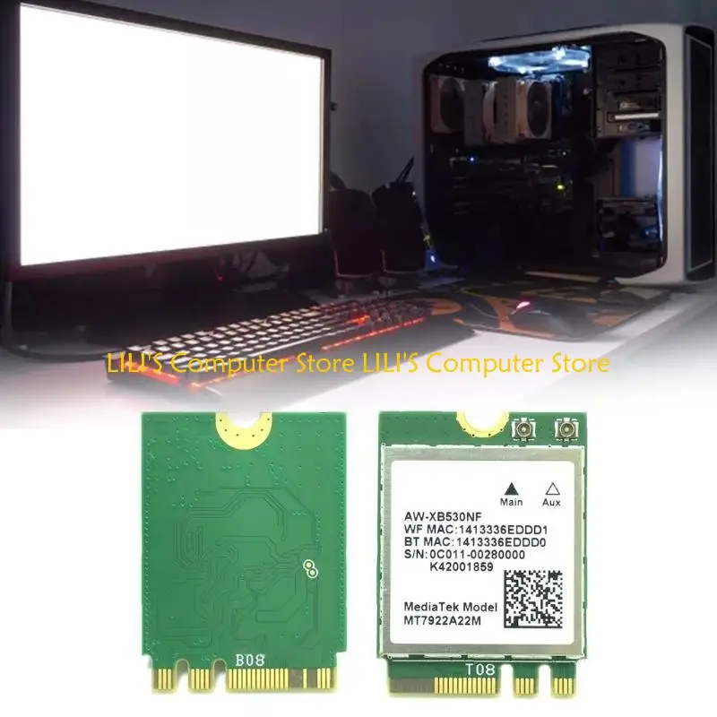 

A52B Wi-Fi 6E MT7922 (RZ616) AW-XB530NF Беспроводная локальная карта 802.11AX WiFi BT5.2 Адаптер 2400M NGFF-M2 Сетевая карта