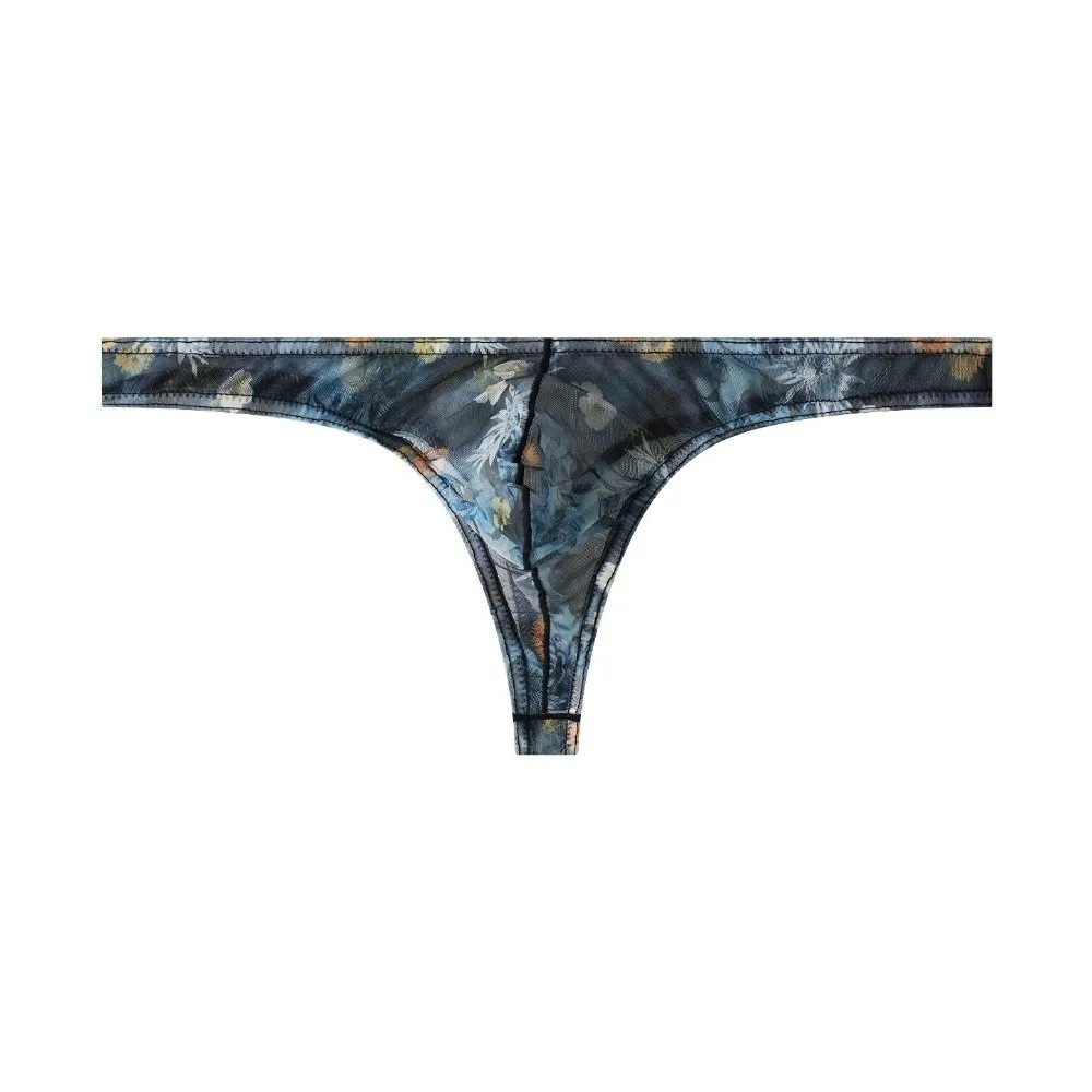 Breathable Mesh Men Thong Low Waist Transparent Underwear Lingerie Ice Silk T-back Briefs Summer Season
