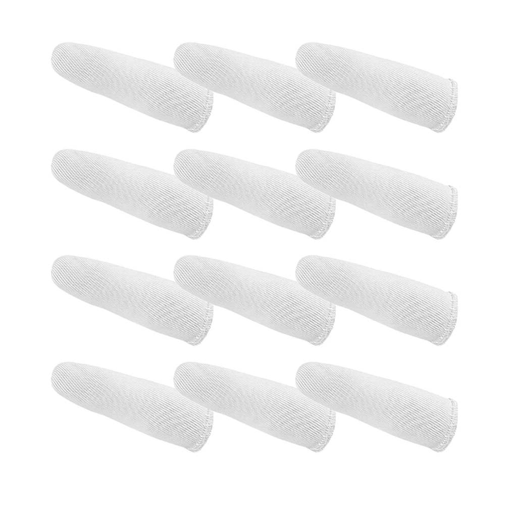 

100pcs White Cotton Finger Covers Soft Anti Wear Slip Protectors for Cutting Food Nail Biting Prevention Sweat Absorbent