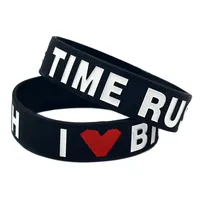1 PC I Love Big Time Rush Silicone Rubber Wristband 3/4 Inch Wide Bangle Fan Support Concert Accessories