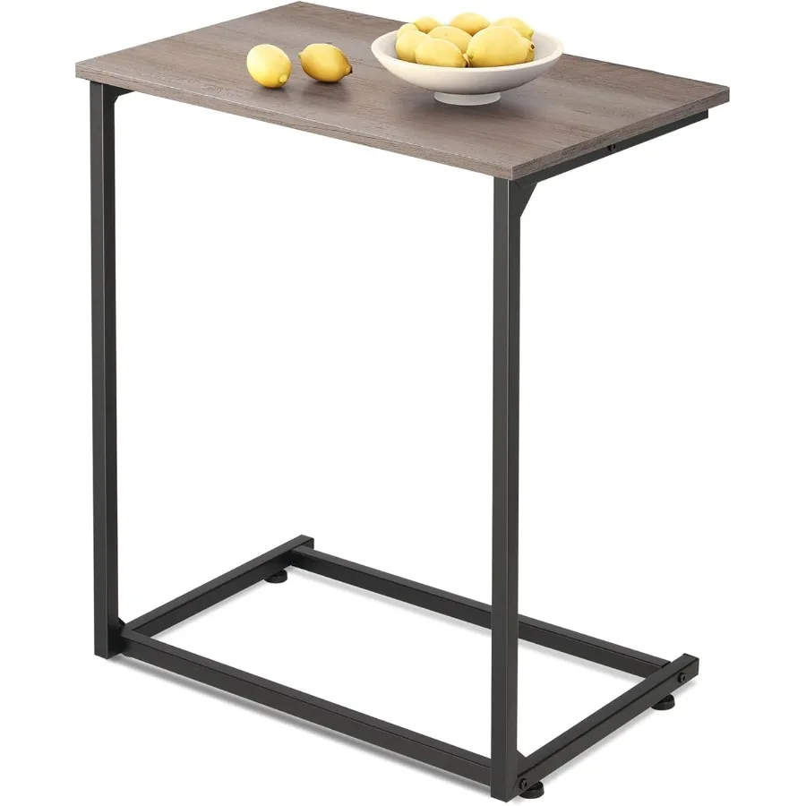 

CShaped End Table Small Side Tables for Sofa Wide Couch Table That Slide Under Laptop Snack Table for Living Room Bedroom Home
