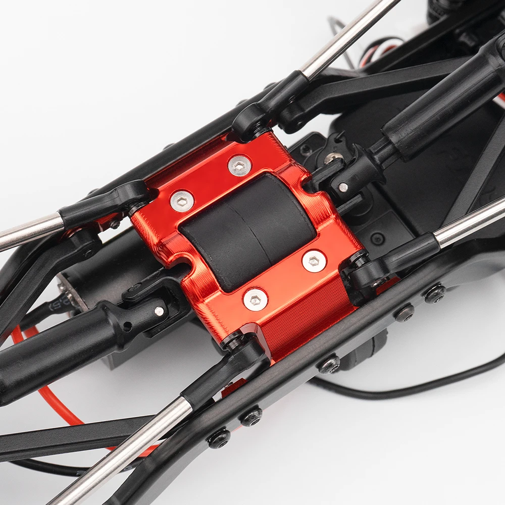 MIBIDAO-placa inferior de caja de cambios de aleación de aluminio, placa de deslizamiento de caja de transmisión para 1/18 RC Crawler FMS LC80, piezas de mejora