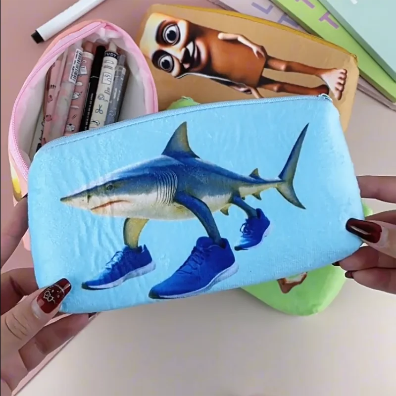 Quirky Cartoon Shanhaijing Pencil Case and Coin Purse with Large Storage Capacity