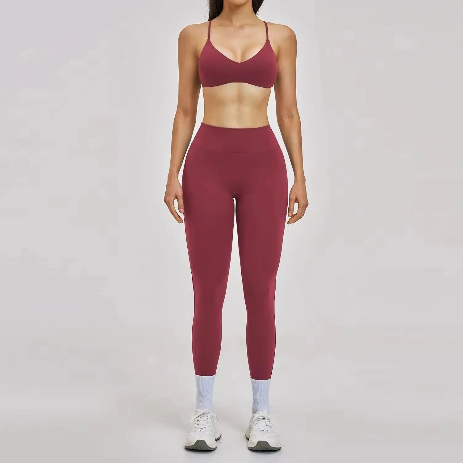 

2PCS Women Tracksuit Yoga Set Sport Suit Gym Wear Workout Clothes Gym Crop Top High Waist Legging Fitness Bra Set Sports Suits