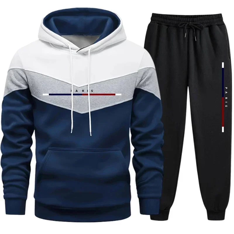 

Casual Quality Hot Sales Men Tracksuit Fashion Hoodie Tricolor single Sweatshirts and Sweatpants Daily Sportswear Comfort Sports
