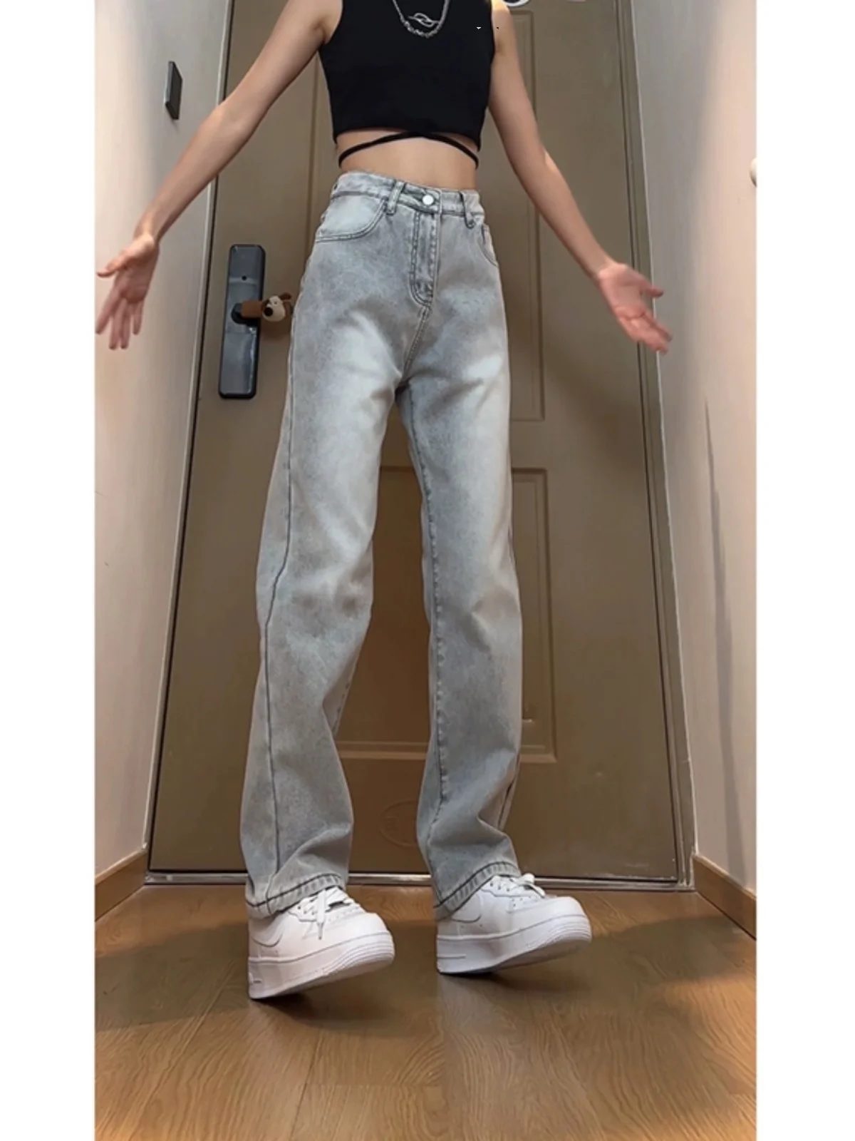 

Cement Color Men's Jeans Fce Lined Slim Straight American Sle Autumn Winter Thiened Youth Wear Resistant Straight ...